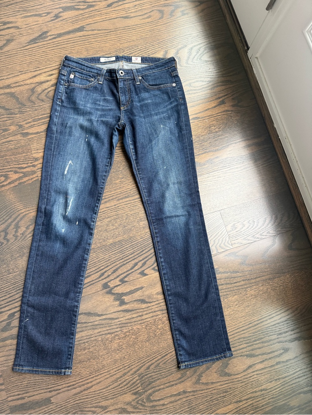 AG Stevie distressed Slim Straight Jeans  28 R